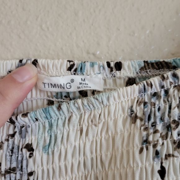 Floral Print Ruffled Dress with Square Neck and Puff Sleeves - Picture 6 of 6